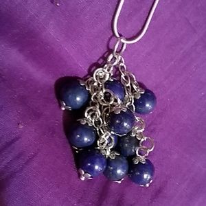 Lapis Lazuli semi-precious stone charm necklace